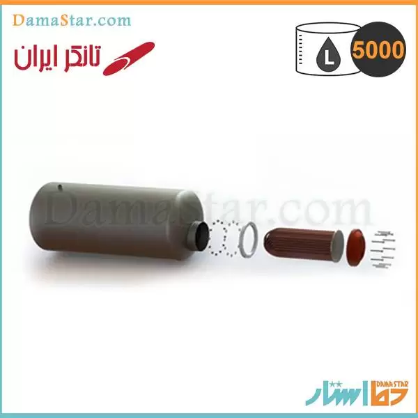 منبع کویلدار افقی 5000 لیتری