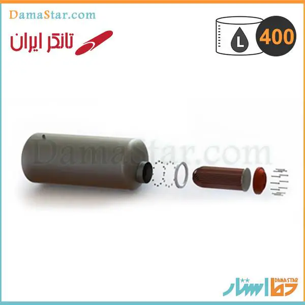 منبع کویلدار افقی 400 لیتری