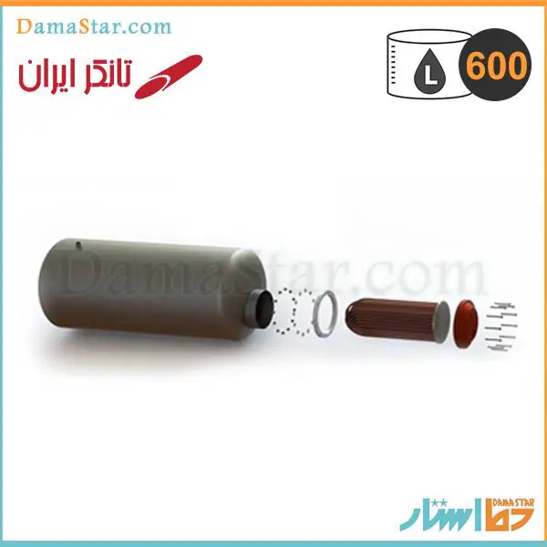 منبع کویل دار افقی 600 لیتری